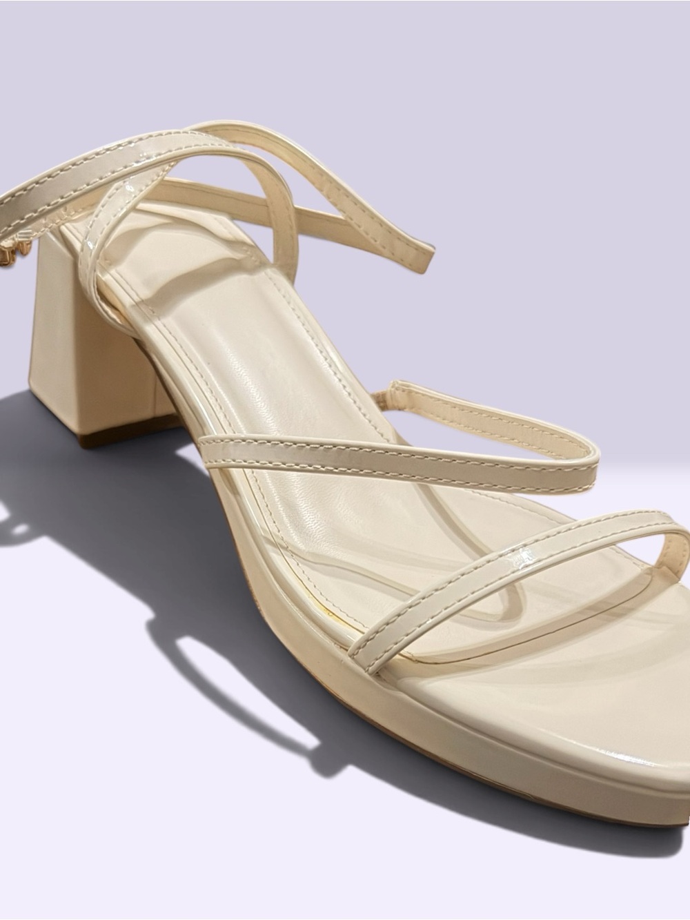 Women's Strappy Block Heel Sandals - Cream